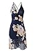 Ouduokiya Women Chiffon Dresses Sexy Strapped Deep V-neck Print Backless Summer Style Women Clothing