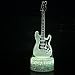 Visual 3D lamp Electric Guitar Musical Instruments Illusion Night Light Festival Birthday Day Children Gift Nursery Bedroom Desk Table Decoration for Boys Kids Music Lovers by KIVVEE
