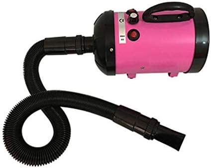 LOVEHOUGE Professional Pet Hair Dryer with Hose,Quiet Grooming Hair Dryer with Variable Speed,for Cat Dog,3 Nozzle Pet Blow Dryer,Pink
