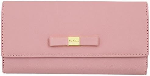 Amazon Co Jp Rue Vivienne 長財布 プレミアムレザー リボン かわいい お財布 ブランド財布 サイフ 革 牛革 カーフ レザー ダスティピンク 服 ファッション小物