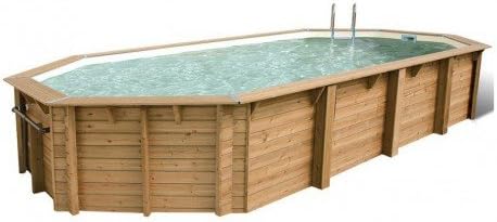Pool super wood Tonga Ubbink 820 x 470 x 130 elongated Kit Liner blue