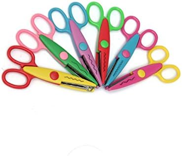 Wave Edge Scissors, Paper Creative Craft Decorative Supplies, Mixed Asscorted Color Set of 6
