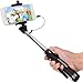 Selfie Stick, LIANSING Monopods Wired Self portrait stick One-piece U-Shape ultra compact Foldable and Extendable Self-Stick with waterproof Bag for iPhone6 6s 6plus 5s SE Samsung S7 S6 Black