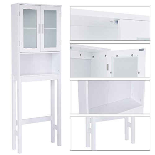 BestComfort Wooden Over The Toilet Cabinet Storage, Bathroom Organizer Over Toilet Storage, Above The Toilet Space Saver Cabinet (22.6" x 7.5" x 61.3"(L x W x H)) - Thumbnail 2