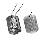 Christian Pewter Dog Tag Necklace with Embossed Eagle and Isaiah 40:31