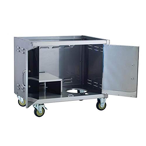 Bull Outdoor Stainless Steel 30 Inch Pedestal Cart Bottom for Premium BBQ Grills