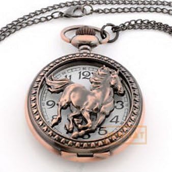 Pixle Pocket Watch - Antique Steampunk Open Face Skeleton Mechanical Hand Wind Pocket Watch Chain New