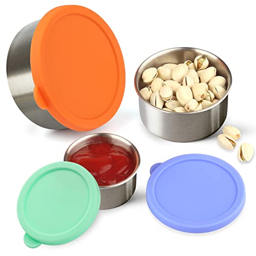 Stainless Steel Snack Containers with Lids, 3 Pack Snack and Lunch