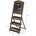MyGift Rustic Burnt Wood Chalkboard Easel with 3-Tiered Display Shelves