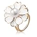 6pcs Women's Fashion Flover Faux Pearl Crystal Rhinestone Scarf Ring Buckle Clip