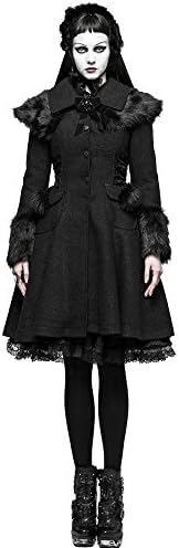 PunkRave Women's Sweet Lolita Plus Size Classic Plaid Gothic Faux Fur Cape Overcoat