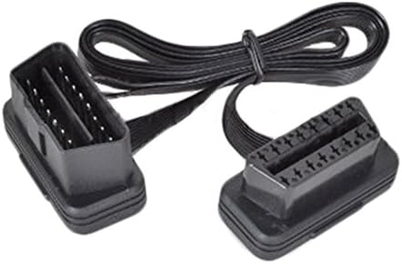 Back2you.com™ OBD-II OBD2 Extension Cable, 16 Pin Male To Female Flat Ribbon Cable with Angled Connector for all OBD2 Vehicles - 12 MONTH WARRANTY