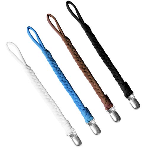 xxiaoTHAWxe Pacifier Clip Belt, 4Pcs/Set Lovely Braided Rope Infant Baby Teether Pacifier Holder Belt Clip 2#