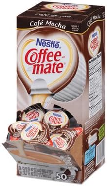 Liquid Coffee Creamer, Caf� Mocha, 0.375 oz Cups, 50/Box, 4 Box/Carton