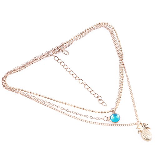 CH Vintage Retro Gold Pineapple Choker Necklace Women Girl Lady Long Chain Pendant Necklace - Thumbnail 3