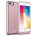 iPhone 8 Plus / 7 Plus Battery Case 7000mAh, Gasopic Extended Rechargeable Charger Case External Battery Pack Portable Power Bank Protective Charging Case for iPhone 7 Plus, 8 Plus (5.5inch)-Rose Gold