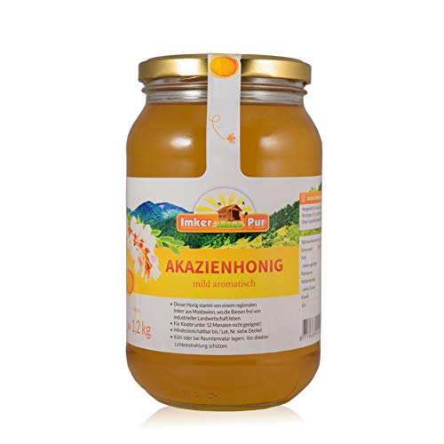 Akazien-Honig von ImkerPur, 1200g, mild-aromatisch, mit einer feinen Marzipan-Note
