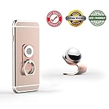 Phone Holder Magneticï¼ŒLLUNC 2 in 1 Premium Car Mount| 360 Rotation | Finger Ring Grip | Magnetic Car Cell Phone Holder | For All Sizes of Phones - Rose Gold