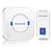 PECHAM Wireless Doorbell Chime Kit Waterproof Remote Button with Receiver 55 Chimes LED Indicator for Home / Office - White
