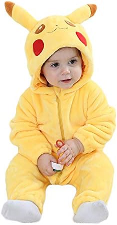 Unisex Baby Flannel Romper Animal Onesie Costume Hooded Cartoon Outfit Suit