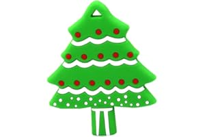 Christmas Tree Baby Teether Silicone Chew Toy Infant Teething Relief Ring for Toddlers and Babies, Safe Soft for Newborns