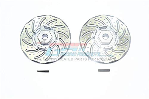 Traxxas Rustler 4X4 VXL (67076-4) Upgrade Parts Aluminum +2mm Hex with Brake Disk with Silver Lining - 1Pr Set Gray Silver