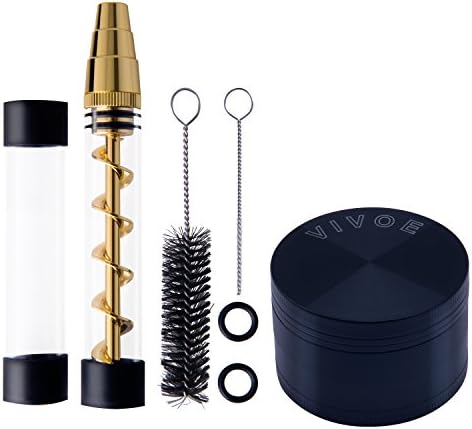 Glass Grinder kit- Come with Glass bottle ,4 x O-Rings,2 x Rubber Caps , x Small Cleaning Brush ,1x Big Cleaning Brush For Tobacco, Dry Herbs,Tea, Herb Leaves And Spices Ship from US