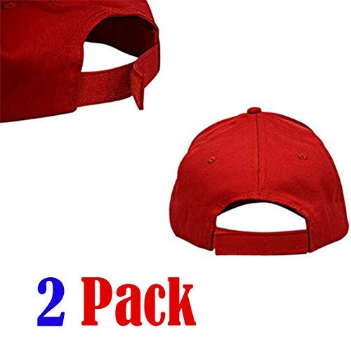Make America Great Again Hat, Donald Trump USA MAGA Cap Adjustable Baseball Hat (Red [2 Pack]) - Thumbnail 2