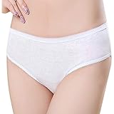 Women's Disposable Underwears - WoodyKnows Cotton Regular Briefs Panties Undies for Travel, Individually Wrapped Packages, Large, 5 pcs