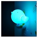 HITOP Cute Bird Shape Design Smart Dusk to Dawn Light Control LED Night Light With Switch (Blue)