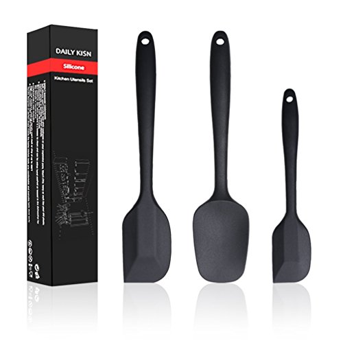 Heat Resistant Silicone Spatula Set (Black)