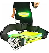 AVANTO Reflective Running Light Belt with Zipper Pocket, Super High Visibility Gear for Runners, ...