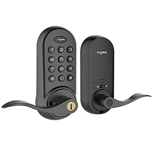 Hugolog Latchbolt Lock Electronic,Keyless Entry Door Lock, Keypad Door Lock with Handle, Easy to Install High Security…