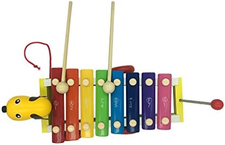 Finecase Xylophone Musical Instrument Toy, Wooden 8-Notes Hand Knock Musical Animal Xylophone 8 Keys Wooden Instrument Percussion With 2 Wood Mallets For Kids Musical Instrument