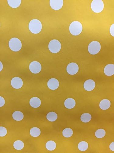 Yellow Polka Dots Oil Cloth Wipe Clean Tablecloth Vinyl 2 meters by BY CAVOLI BRAND