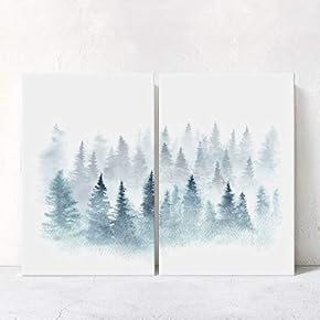 signwin 2 Panel Canvas Wall Art Pine Tree...