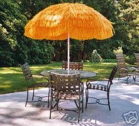 Amazon Com Neptune 6ft Tiki Beach Patio Market Umbrella Orange Garden Outdoor