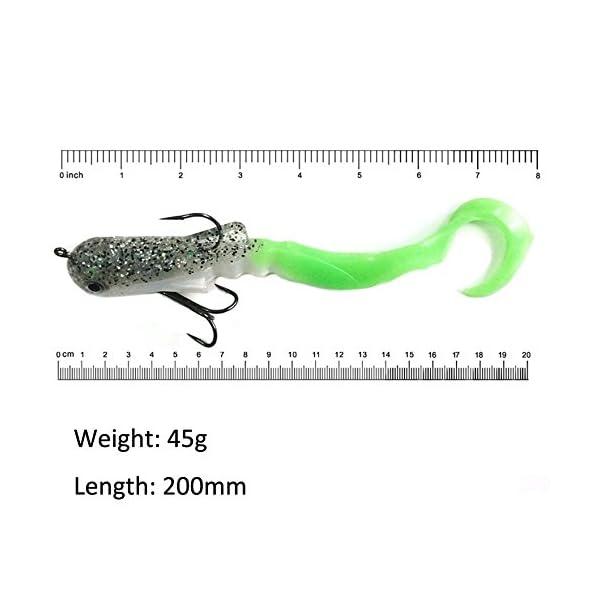 Mizugiwa-820cm-45g-Pike-Musky-Dawg-Fishing-Soft-Bait-Lure-Zabder-Freshwater-Curly-Shad-Tackle-Bull-Coarse-Pack-of-4