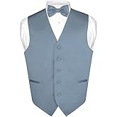 Men's Dress Vest Bow Tie Set Solid Color Bow Tie Vests for Suit or Tuxedo
