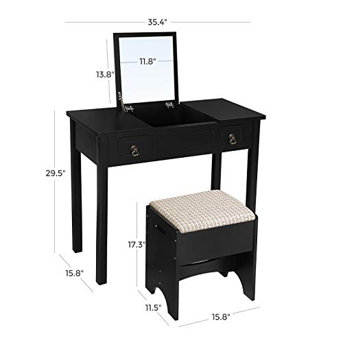 VASAGLE Vanity Set with Flip Top Mirror Makeup Dressing Table Writing
