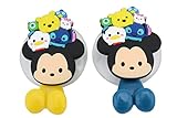 FINEX FinexSet of 2 Disney Tsum Tsum Mickey Mouse and Friends Toothbrush Holders with Suction Cup for Wall in Bathroom at Home (with Winnie The Pooh Donald Duck Stitch Marie Stitch)