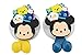 FINEX FinexSet of 2 Disney Tsum Tsum Mickey Mouse and Friends Toothbrush Holders with Suction Cup for Wall in Bathroom at Home (with Winnie The Pooh Donald Duck Stitch Marie Stitch)