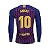 Ruisiag 18/19 Season Barcelona #10 Messi Home Mens Long Sleeve Soccer Jersey Color Red/Blue