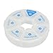uxcell Round Shaped Clear Hard Plastic 7 Day Organizer Case