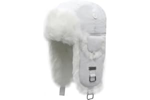 Kurhatic Winter Trapper Hat, Warm 100% Rabbit Fur Aviator Hat, Russian Trooper Hunting Ski Hat