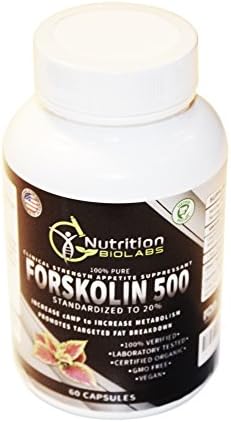 Nutrition Biolabs - 2-Month Supply of Foskolin Extract for Weight Loss: 100% Pure Forskolin Capsules To Increase Energy, Boost Metabolism and Suppress Appetite