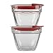 Rubbermaid Easy Find Lids Glass Food Storage Container, 1.5 Cup, Racer Red
