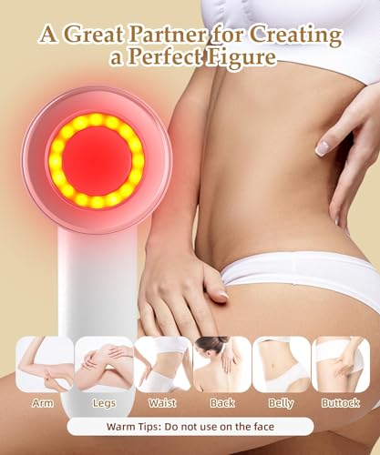 Cellulite Massager - RF Body Sculpting Machine, Handheld Body Massager with 3 modes, 10 Levels of Intensity, Smart timing Heating function & Ergonomic Design for Belly, Neck, Leg, Hip, Arm(RF+EMS)