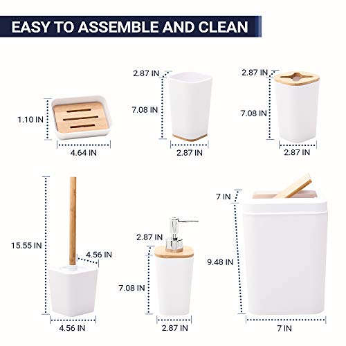 image for Kralix Bathroom Set 6 Pieces Plastic Bathroom Accessories Toothbrush H