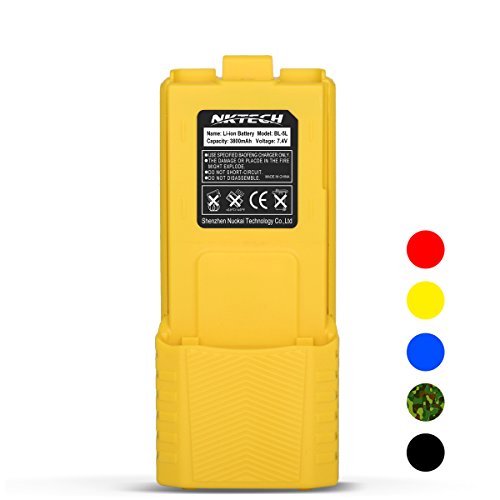 NKTECH BL-5L Extended 3800mAh 7.4V Li-ion Battery For BaoFeng DM-5R UV-5R V2+ UV-5RA+ UV-5RB UV-5RE PLUS BF-F8HP UV-5X3 Two Way Radio Yellow (2x 2100mAh Li-ion Polymer Battery) NKTECH BL-5L Extended 3800mAh 7.4V Li-ion Battery For BaoFeng DM-5R UV-5R V2+ UV-5RA+ UV-5RB UV-5RE PLUS BF-F8HP UV-5X3 Two Way Radio Yellow (2x 2100mAh Li-ion Polymer Battery)